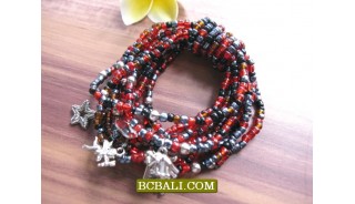 Charm Beads Bracelets Stretching Mix Color